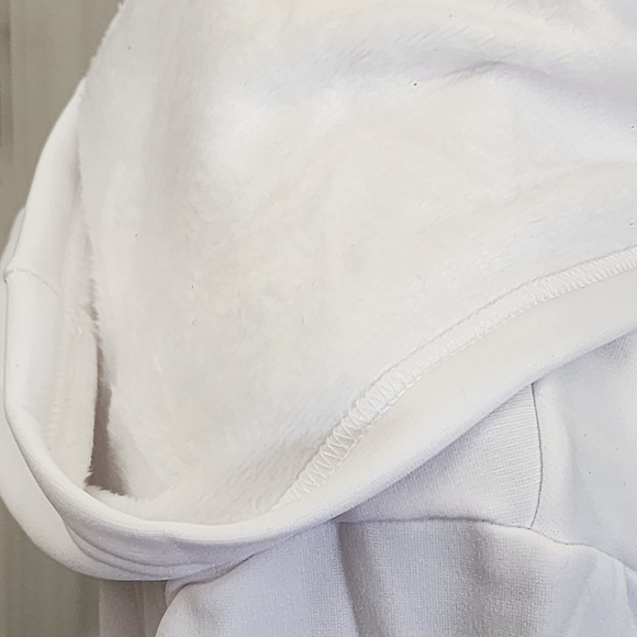 Women's Tek Gear Hooded Mixed Media White Jacket CHOOSE SIZE - Picture 10 of 16